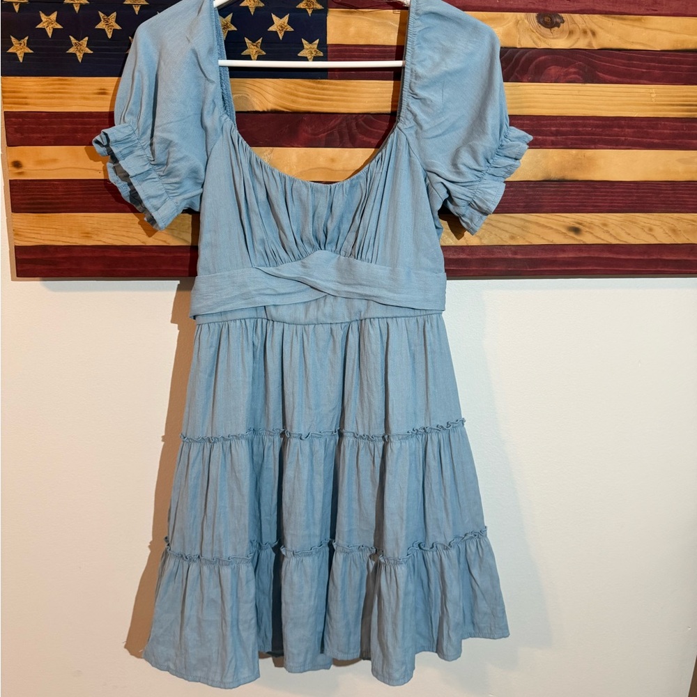 Trixxi Sky Blue Pleated Dress Size M